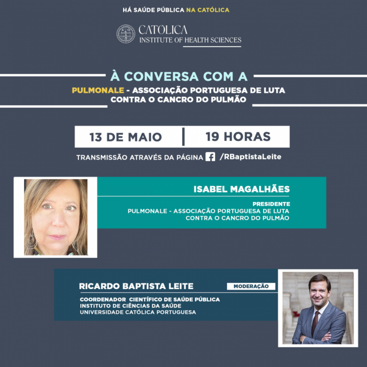 Webinar 'Há Saúde Pública na Católica' - À Conversa com a Pulmonale - Associação Portuguesa de Luta Contra o Cancro do Pulmão