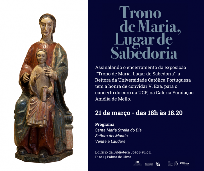 Sessão de Encerramento da Exposição “Trono de Maria, Lugar de Sabedoria” convite