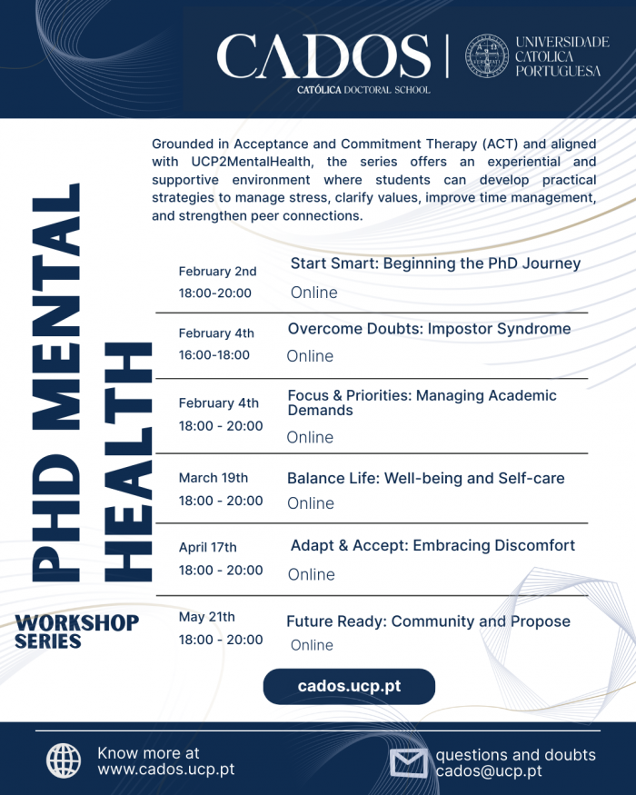 Ciclo de Workshops PhD Mental Health (CADOS) - Programa